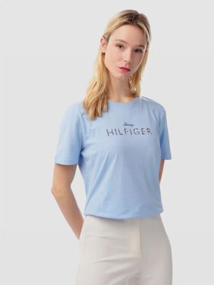 Polera Logo Gráfico Regular  Celeste 0YD Tommy Hilfiger