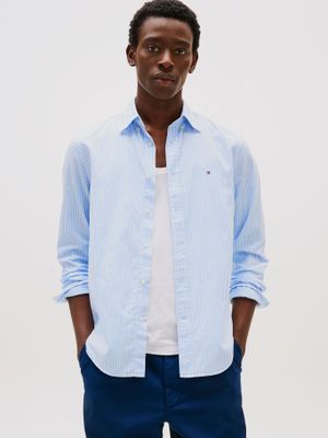 Camisa Flex Regular Fit _ Rayas Celeste Tommy Hilfiger