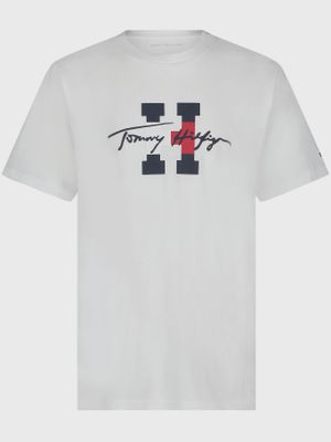 Polera De Niño Logo Script 100 Blanco Tommy Hilfiger