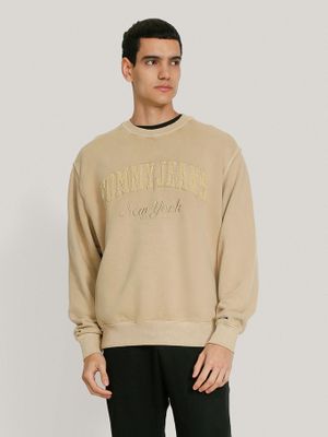 Polerón Relaxed Con Efecto Lavado Beige Tommy Jeans