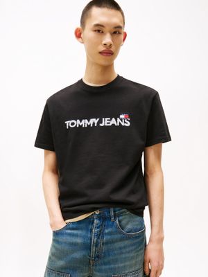 Polera Con Logo De Parche Negro BDS Tommy Jeans