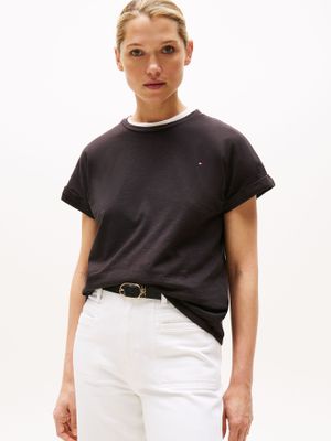 Polera Texturizada Con Logo Negro BDS Tommy Hilfiger