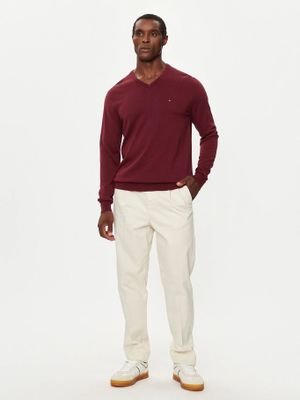 Imagen 2 del producto Sweater Básico Signature V-Neck Burdeo Tommy Hilfiger