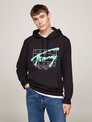 Polerón Hoodie Con Logo Graffiti Negro Tommy Hilfiger