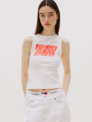 Polera Bubble Con Logo Blanco Tommy Jeans