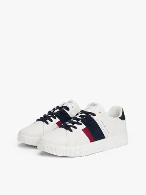 Zapatilla Supercup Textura Mixta Blanco Tommy Hilfiger