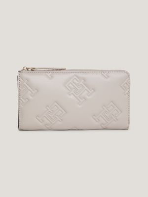 Billetera Print Monogram Beige Tommy Hilfiger