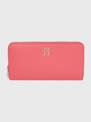 Billetera Distinct Con Cierre Rosado Tommy Hilfiger