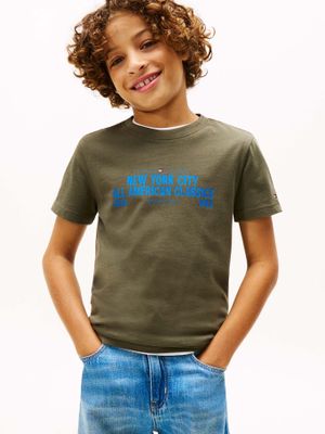 Polera Con Logo Gráfico Nyc Verde Tommy Hilfiger