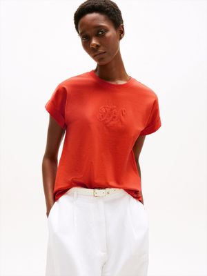 Polera  Logo Floral Script Naranjo SCX Tommy Hilfiger