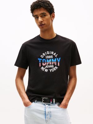Polera Usa Circle Graphic Logo Negro BDS Tommy Jeans