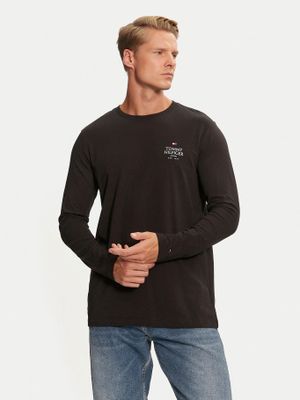 Polera Solid Con Logo Negro Tommy Hilfiger