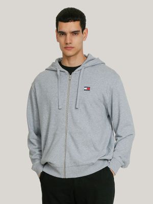 Polerón Hoodie Solid Con Cierre Gris Tommy Jeans