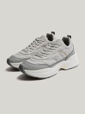 Zapatillas De Cuero Chunky Dressy Gris Tommy Hilfiger