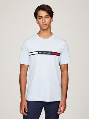 Polera Chest Insert Logo Celeste C1O Tommy Hilfiger