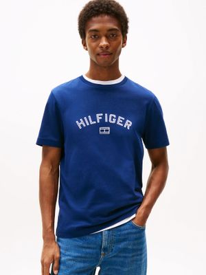 Polera Flock Con Logo Estampado Azul C7G Tommy Hilfiger