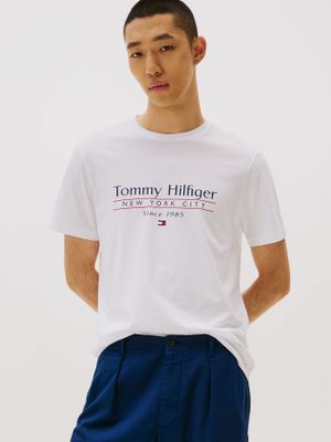 Polera Center Stack Logo Blanco Tommy Hilfiger