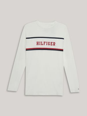 Polera De Niño Con Logo Estampado Blanco Tommy Hilfiger