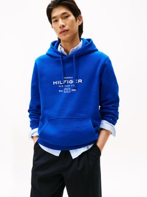 Polerón Hoodie Oval Logo Gráfico Azul Tommy Hilfiger