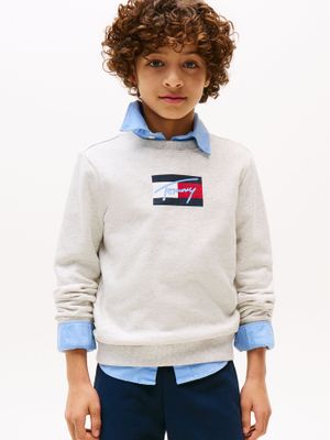 Polerón De Niño Con Logo Signature Gris Tommy Hilfiger