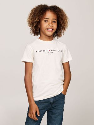 Polera De Niño Essential Con Logo Blanco Tommy Hilfiger