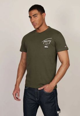 Polera Con Logo Signature Verde Tommy Jeans