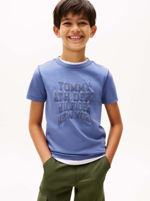 Polera Con Logo Varsity Celeste Tommy Hilfiger