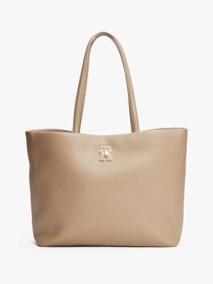 Tote Modern Monogram Logo Beige Tommy Hilfiger