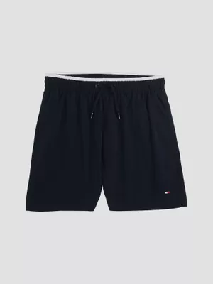 Traje De Baño Medio Largo Con Logo Azul Tommy Hilfiger