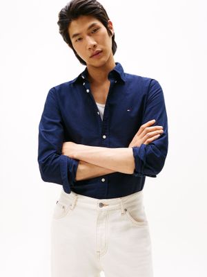 Camisa Oxford Heritage Regular Azul Tommy Hilfiger