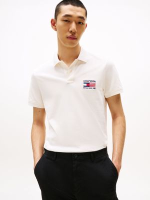 Polo Flag  Logo Regular Fit Blanco Z00 Tommy Hilfiger