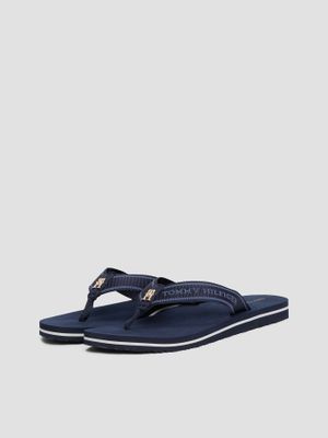 Sandalia Inscripción Tonal En Tiras Azul Tommy Hilfiger