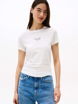 Polera Slim Fit Logo Essential Blanco Tommy Jeans