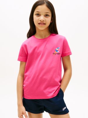 Polera Con Logo Gráfico Rosado Tommy Hilfiger