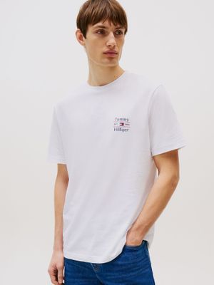 Polera Stack Con Logo Regular Fit Blanco Tommy Hilfiger