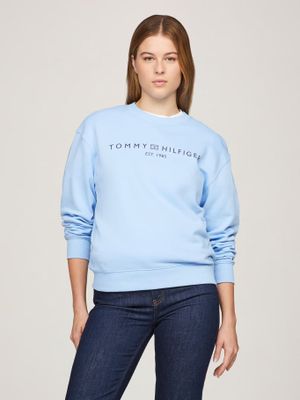 Polerón Celeste Modern Con Logo Tommy Hilfiger