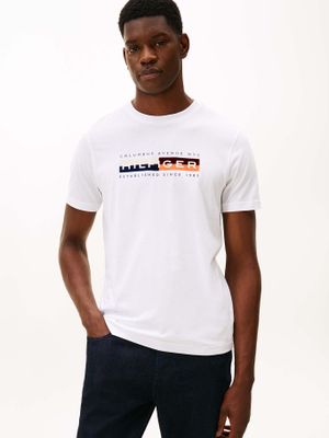 Polera Colour Block Graphic Logo Blanco Tommy Hilfiger