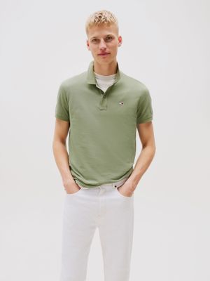 Polo Placket Logo Slim Fit Verde Tommy Jeans