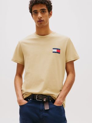 Polera Essential Flag Logo Beige Tommy Jeans