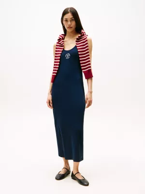 Vestido Slim Fit Con Diseño A Rayas Azul Tommy Hilfiger