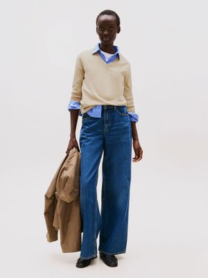 Imagen 2 del producto Sweater Solid V-Neck Beige Tommy Hilfiger