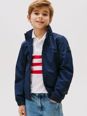 Chaqueta Gorro Y Parche Del Logo Azul Tommy Hilfiger