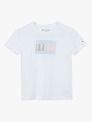 Polera Flag Graphic Logo Blanco Tommy Hilfiger