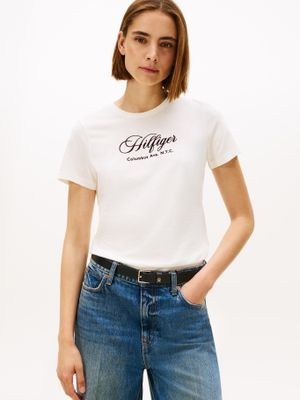 Polera Logotipo Bordado Regular Blanco Tommy Hilfiger