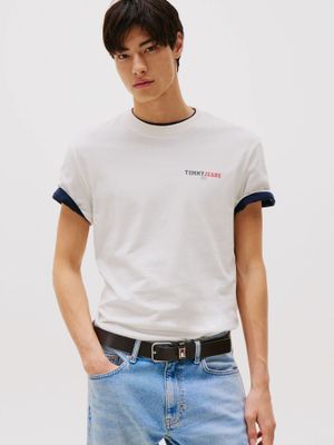 Polera Graphic Logo Regular Fit Blanco Tommy Jeans