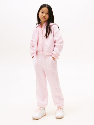 Joggers Con Logo Texturizado Rosado Tommy Hilfiger