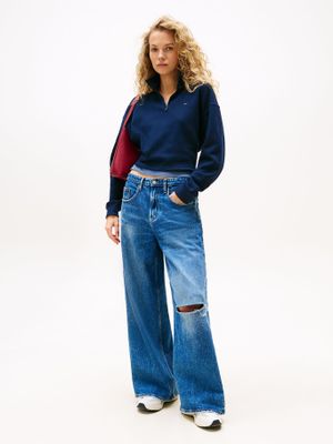 Imagen 2 del producto Polerón Relaxed Cropped Cremallera Azul C1G Tommy Jeans