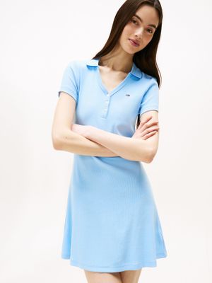 Imagen 2 del producto Vestido Tipo Polo Con Logo Celeste Tommy Jeans