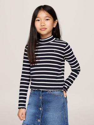 Polera Con Logo Y Cuello Mock Multicolor Tommy Hilfiger