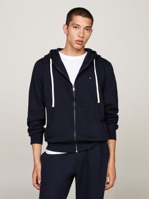 Polerón Hoodie Essential Con Cierre Azul Tommy Hilfiger